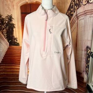 Cabela's Light Pink Quarter-Zip Pullover, size large, like new, powder pink
